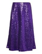 Slfsola Hw Midi Sequins Skirt B Knælang Nederdel Purple Selected Femme