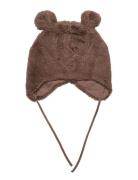 Babycap In Pile W Ears Accessories Headwear Hats Baby Hats Brown Linde...