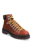 Slhlandon Leather Hiking Boot B Snørestøvler Brown Selected Homme