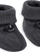 Booties Wool, Dark Grey Shoes Baby Booties Grey Smallstuff