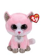 Ty Fiona - Pink Cat 23 Cm Toys Soft Toys Stuffed Animals Pink TY