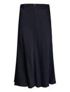 Vis Crepe Solid Midi Skirt Knælang Nederdel Navy Tommy Hilfiger