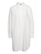 Org Co Solid Knee Shirt Dress Knælang Kjole White Tommy Hilfiger
