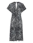 V-Neck Jersey Dress With All-Over Print Knælang Kjole Grey Esprit Coll...