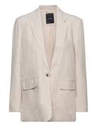 Vmvera Ls Linen Blazer Blazers Single Breasted Blazers Grey Vero Moda