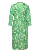 Slfsirine Ls Midi Wrap Dress B Curve Knælang Kjole Green Selected Femm...