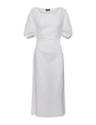 Pcbabara Ss Long Cut Out Dress Bc Sww Knælang Kjole White Pieces