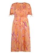 Vmheart Oli 2/4 Calf Dress Wvn Ce Cp Knælang Kjole Orange Vero Moda