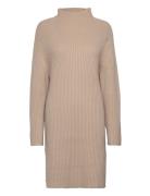 Kathora Knit Dress Knælang Kjole Beige Kaffe