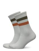 Woods Rib Stripe Socks - 2-Pack Underwear Socks Regular Socks White Le...