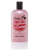 I Love Bath Shower Strawberries Cream 500Ml Shower Gel Badesæbe Nude I...