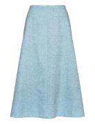 Misla Mini Piirto Unikko Knælang Nederdel Blue Marimekko