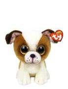 Hugo - Brown/White Dog Reg Toys Soft Toys Stuffed Animals Multi/patter...
