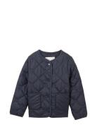 Quilted Flower Jacket Outerwear Jackets & Coats Quilted Jackets Navy T...
