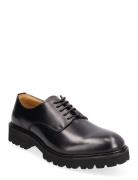 Lightweight Derby - Grained Leather Shoes Business Laced Shoes Black S...