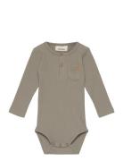 Nbmdimo Ls Slim Body Lil Bodies Long-sleeved Khaki Green Lil'Atelier