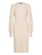 Kessy Puff Sleeve Dress Knælang Kjole Cream French Connection