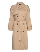 Maxi Trench Coat Trenchcoat Frakke Beige Gina Tricot