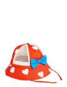 Hearts Aop Sun Hat Solhat Red Mini Rodini