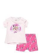 Set 2P Short + Ts Sets Sets With Short-sleeved T-shirt Pink Minnie Mou...