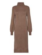 Visara L/S Rollneck Midi Dres/Bf/Ka Knælang Kjole Brown Vila