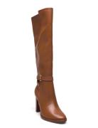 Manchester Burnished Leather Tall Boot Lange Støvler Brown Lauren Ralp...