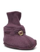 Wool Footies Shoes Baby Booties Purple Mikk-line