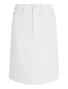 Dnm A-Line Skirt Hw White Knælang Nederdel White Tommy Hilfiger
