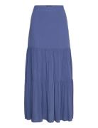 Melissa Dobby Viscose Maxi Skirt Lang Nederdel Blue Lexington Clothing