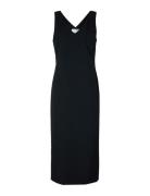 Slfpenelope Sl Dress Knælang Kjole Navy Selected Femme