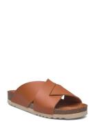 Sl Vivian Pu Leather Flade Sandaler Brown Scholl