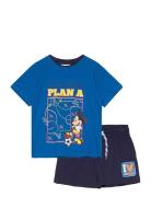 Set 2P Short + Ts Sets Sets With Short-sleeved T-shirt Blue Mickey Mou...