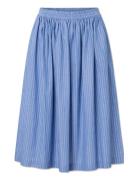 Olga Skirt - Poplin Knælang Nederdel Blue STUDIO FEDER