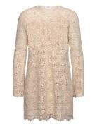 Dress Crochet Serge Kort Kjole Beige ROSEANNA