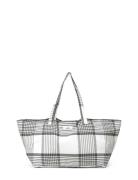 Shopperbag Large Checks Shopper Taske Grey By Mogensen