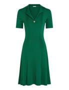 Rib Button F&F Polo Swt Dress Knælang Kjole Green Tommy Hilfiger