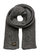 Cable Knit Scarf Accessories Scarves Winter Scarves Grey Superdry