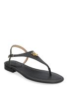 Ellington Burnished Leather Sandal Flade Sandaler Black Lauren Ralph L...