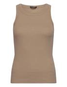 Katybb Rib Tank Top Tops T-shirts & Tops Sleeveless Khaki Green Bruuns...