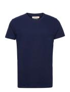 Regular Fit Round Neck T-Shirt Tops T-Kortærmet Skjorte Blue Revolutio...