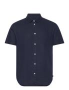 Sdallan Ss Sh Shirt Tops Shirts Short-sleeved Navy Solid