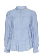 Yaspala Ls Shirt S. Noos Tops Blouses Long-sleeved Blue YAS