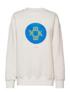 Sweatshirt Ls Tops Sweatshirts & Hoodies Sweatshirts White Barbara Kri...