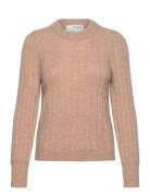 Slfglowie Ls Knit O-Neck B Tops Knitwear Jumpers Beige Selected Femme