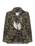 Caelan - Abstract Leaves Tops Blouses Long-sleeved Multi/patterned Day...