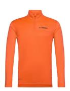 Mt Half Zi Ls Sport Sweatshirts & Hoodies Sweatshirts Orange Adidas Te...