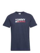 Tjm Corp Logo Tee Tops T-Kortærmet Skjorte Navy Tommy Jeans