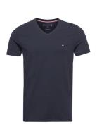 Core Stretch Slim V-Neck Tee Tops T-Kortærmet Skjorte Navy Tommy Hilfi...