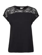 Crtrulla Jersey T-Shirt Tops T-shirts & Tops Short-sleeved Black Cream