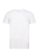 Slhael Ss V-Neck Tee Tops T-Kortærmet Skjorte White Selected Homme